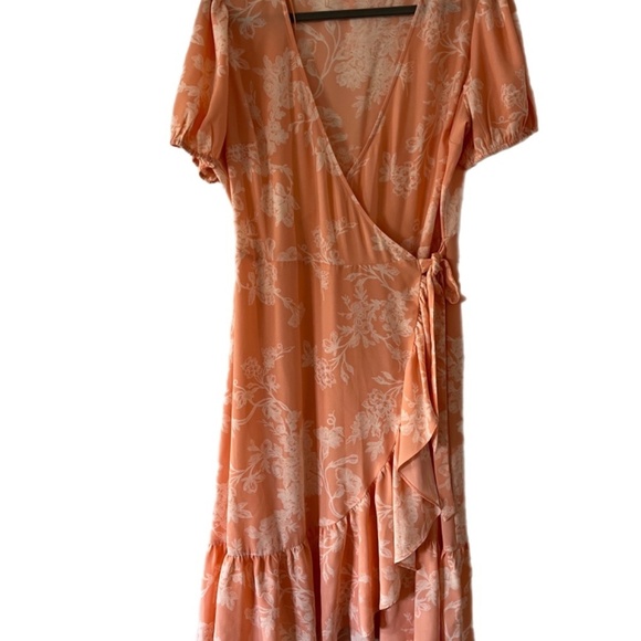 Easter Feminine Floral Wrap Ruffles Spring Wedding Party Event Dress - Picture 2 of 4